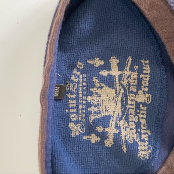 blue long sleeve top with brown stripes from point zero size medium - Picture 2 of 4